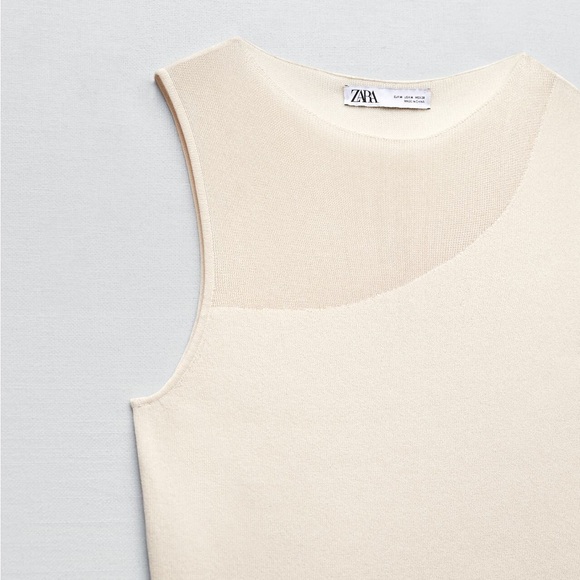 NWT! Zara cream combination knit top - Picture 5 of 9